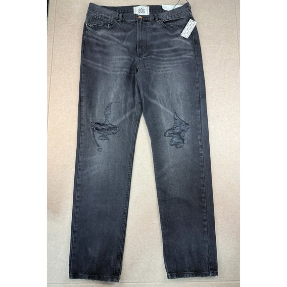 Urban Outfitters Other - BDG Mens Jeans 36 Black Distressed Sneaker Stack Skinny Fit Dark Wash Mid Rise